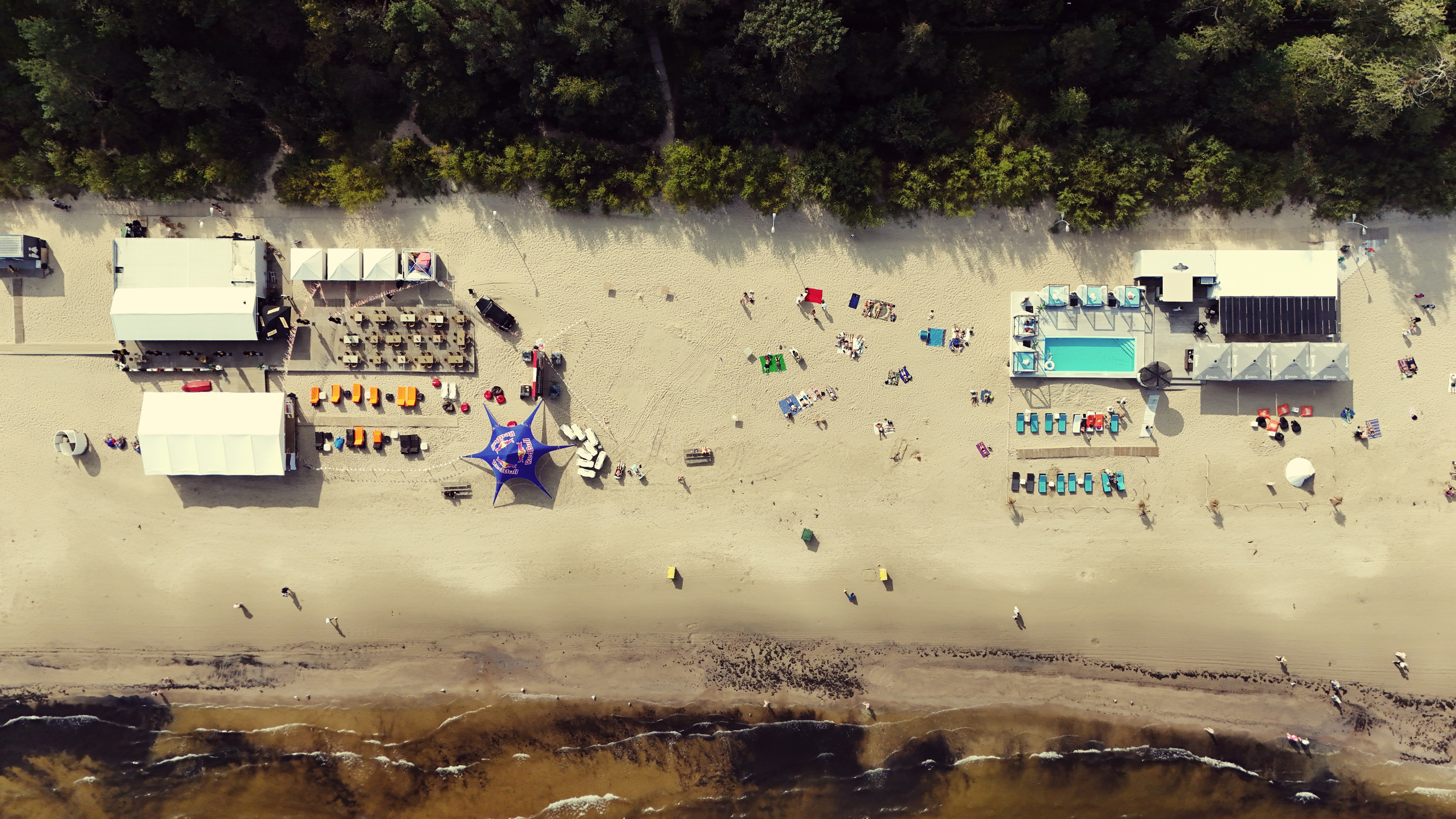 Aerial view of Jūrmala beach near Lucky Fish Jūrmala